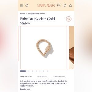 Marla Aaron Baby Droplock in Gold